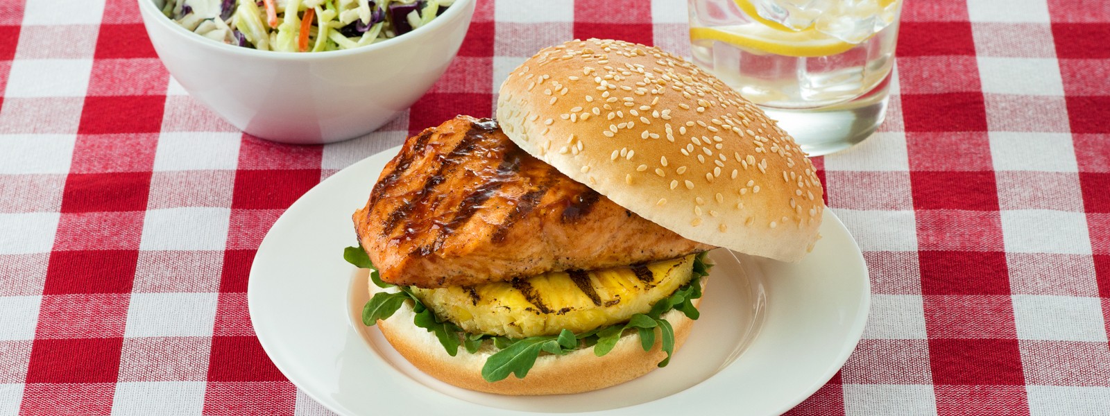 BBQ Salmon Pineapple Burger Dempster's