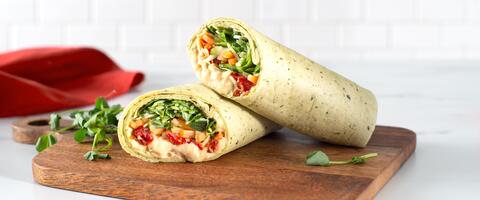 Hummus and Sun-Dried Tomato Spinach Tortilla Wrap | Dempster's