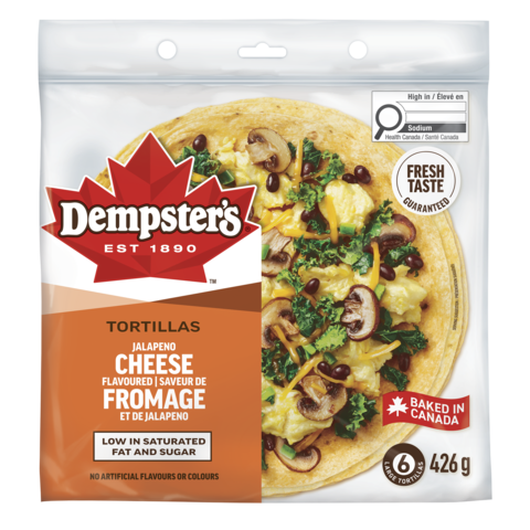 Dempster’s® Jalapeno Cheese Flavoured Large Tortillas