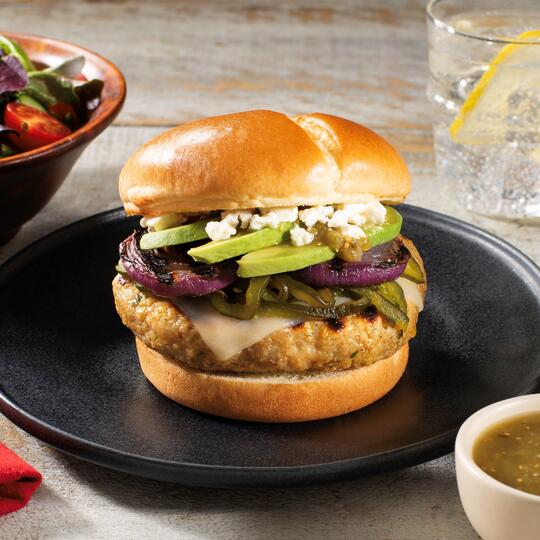 Green Chili Chicken Burger