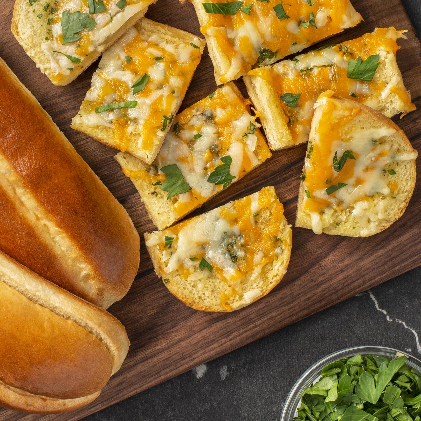 Ooey-Gooey Three-Cheese Garlic Bread