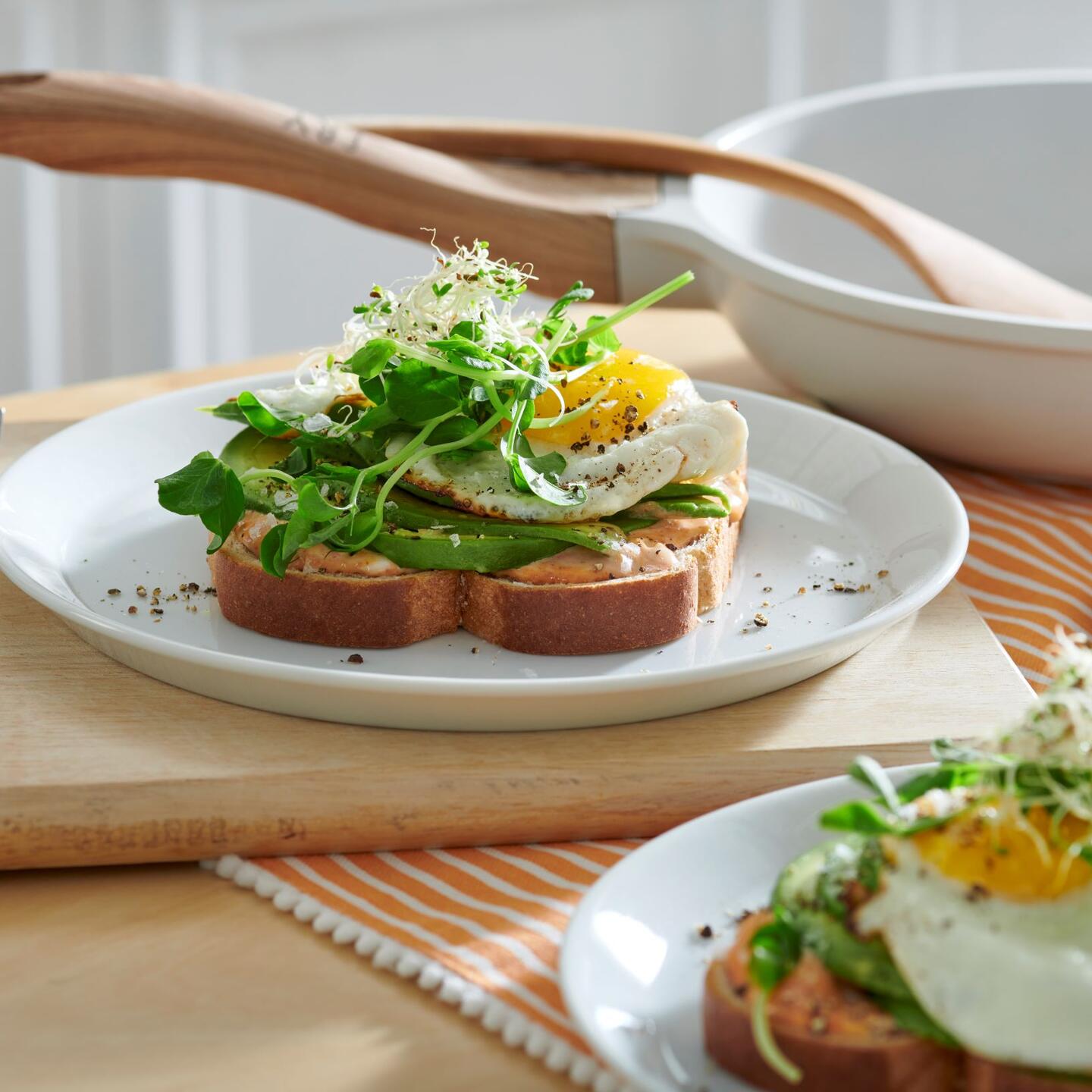 Open-Faced Fried Egg Sandwich