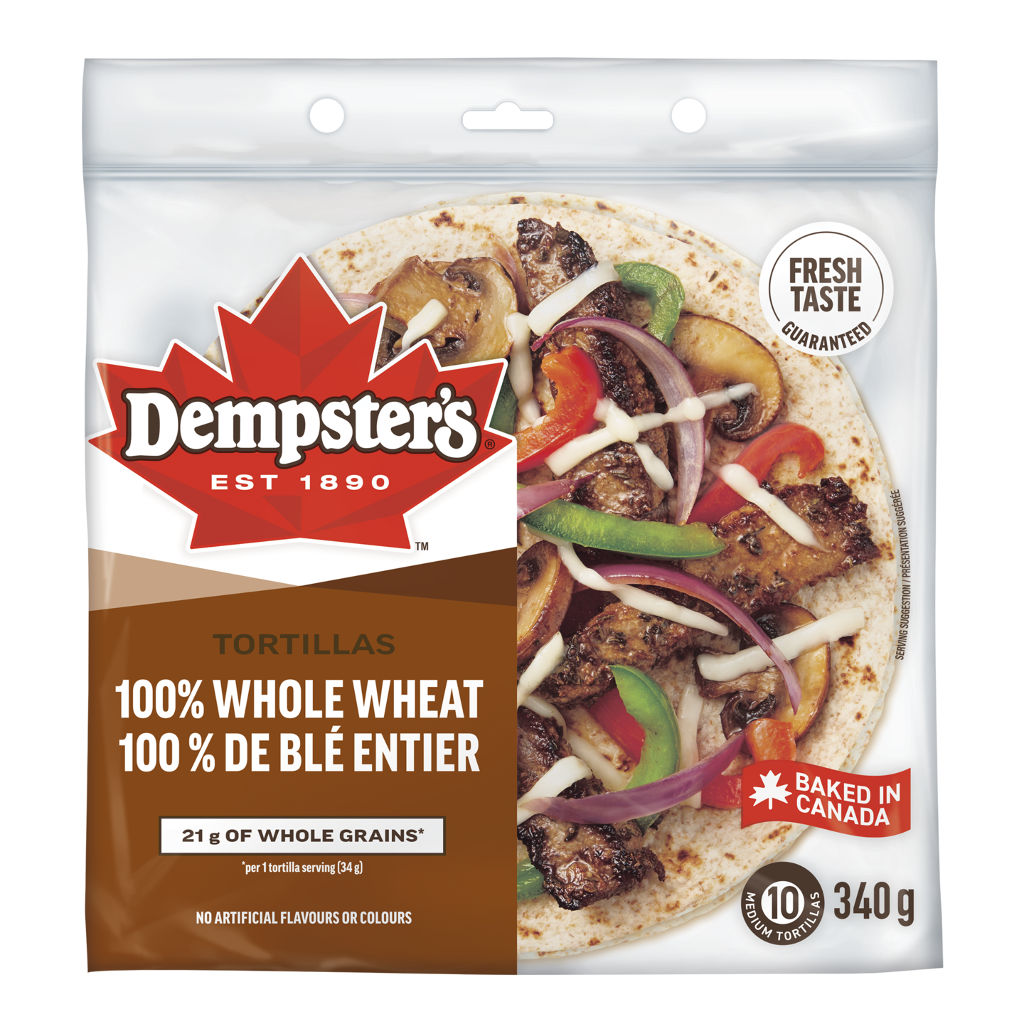 Dempster’s® 100% Whole Wheat Medium Tortillas