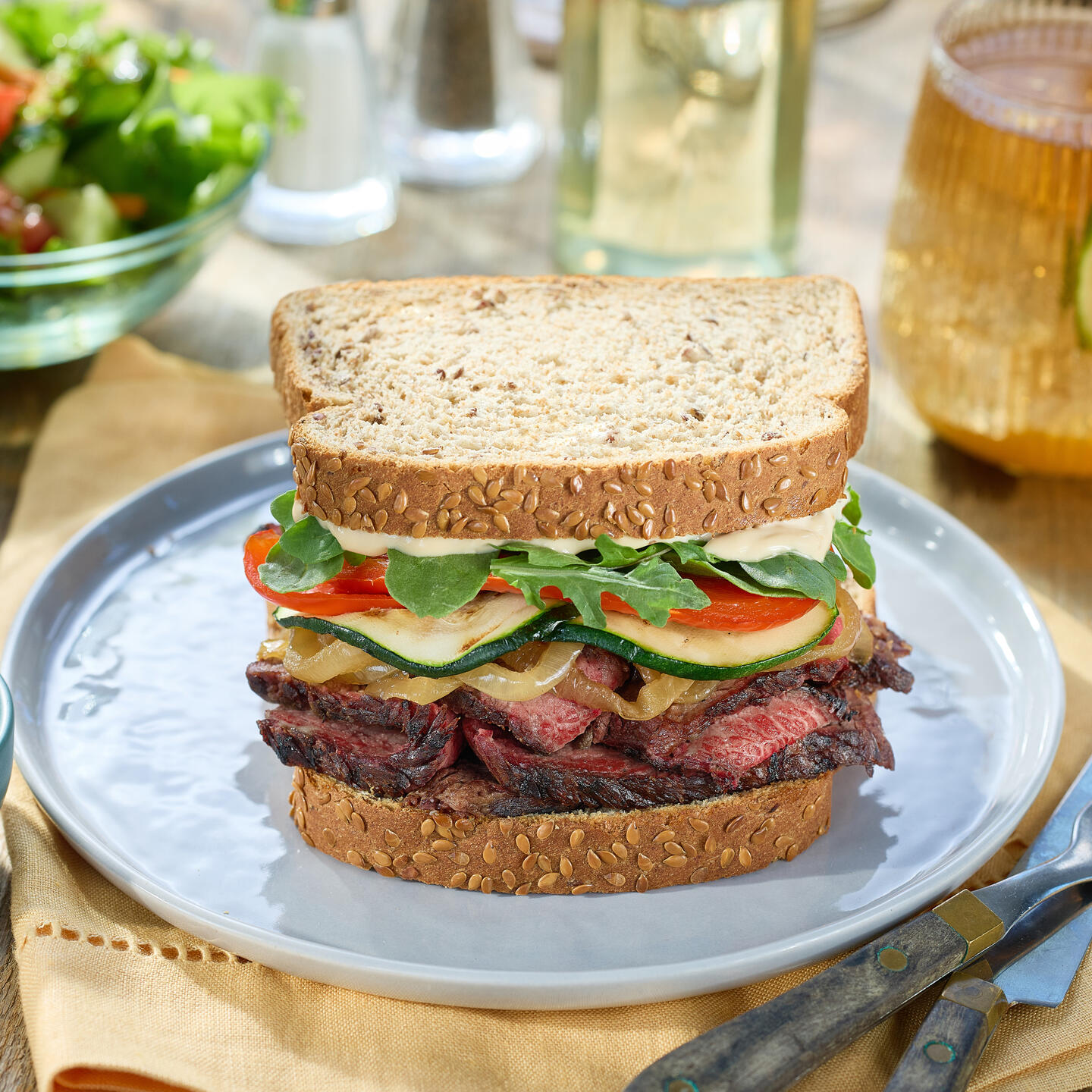 Steak, Zucchini &amp; Arugula Sandwich Recipe
