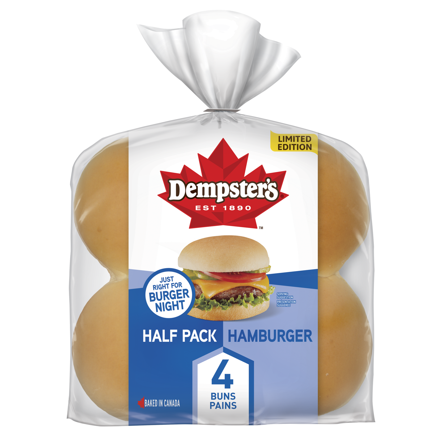 Dempster’s® Original Hamburger Buns, Pack of 4